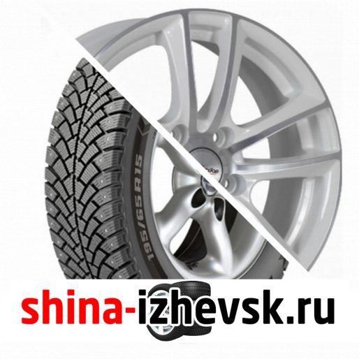 Колесо в сборе BF Goodrich G Force Stud 205/55 R16 Q 94 + X-trike X116 6.5xR16 5×114.3 ET45 DIA60.1 Глянцевый белый с полированной лицевой частью в Ижевске